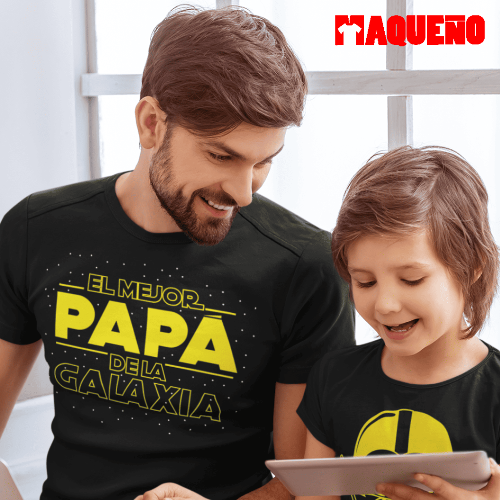 CAMISETA EL MEJOR PAPÁ DE LA GALAXIA - MAQUEÑO