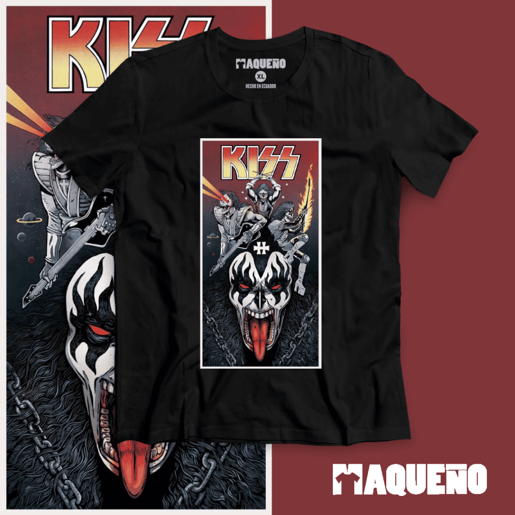 CAMISETA KISS - MAQUEÑO ECUADOR